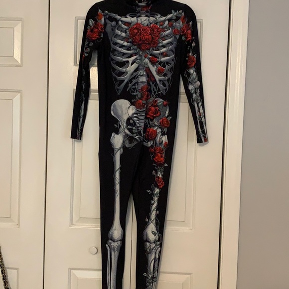 Hand Crafted Pants - Skeleton bodysuit onesie size lg 10/12